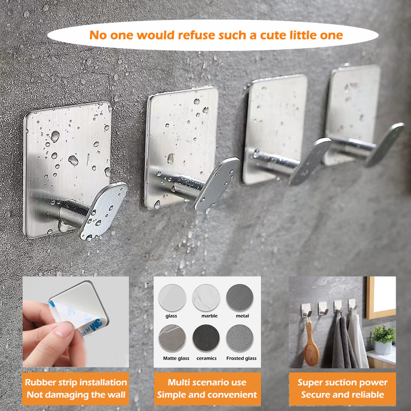 4pc/2pc Bathroom Clothes Hooks - Sous Vide Rack Stainless Steel review and price