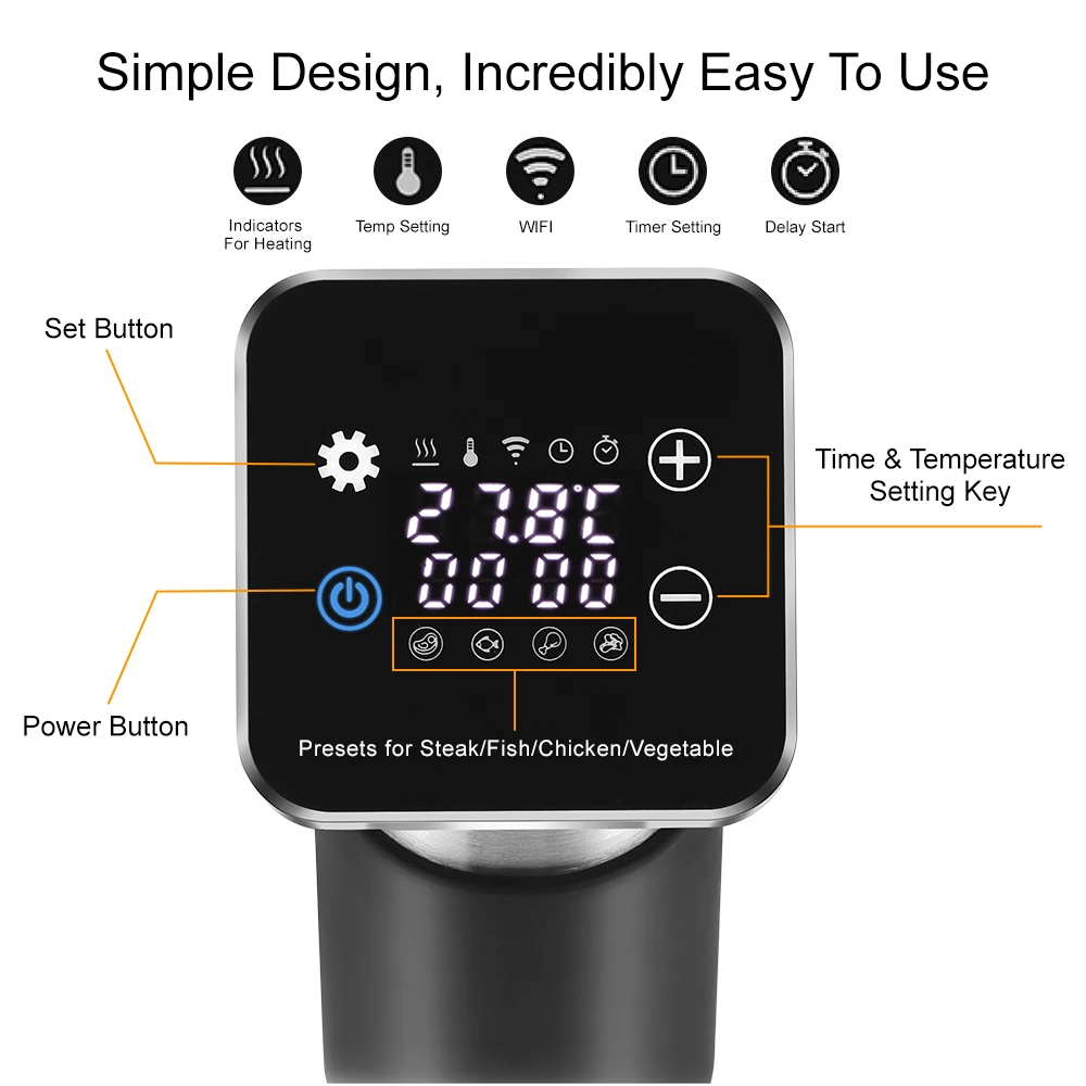 Slow Cooker WIFI 1300W Sous Vi - Sous Vide Immersion Circulator Wifi review and price