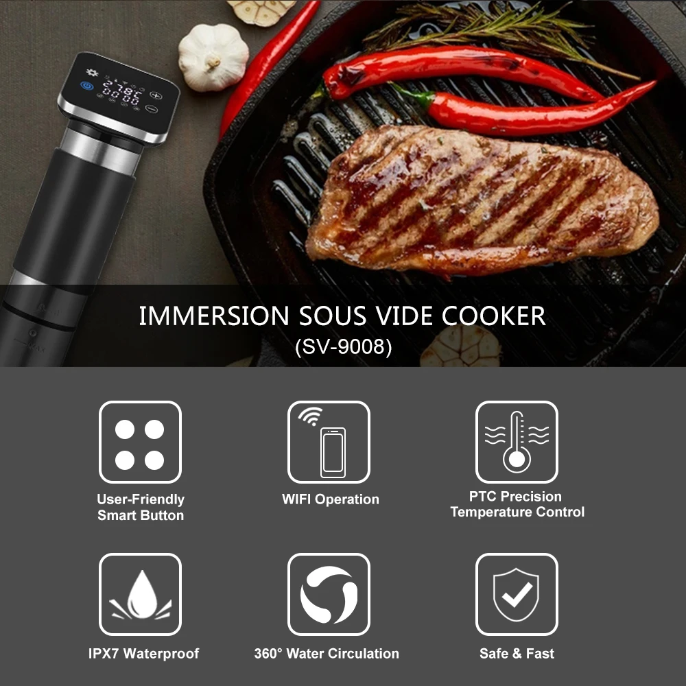 Slow Cooker WIFI 1300W Sous Vi - Sous Vide Immersion Circulator Wifi review and price